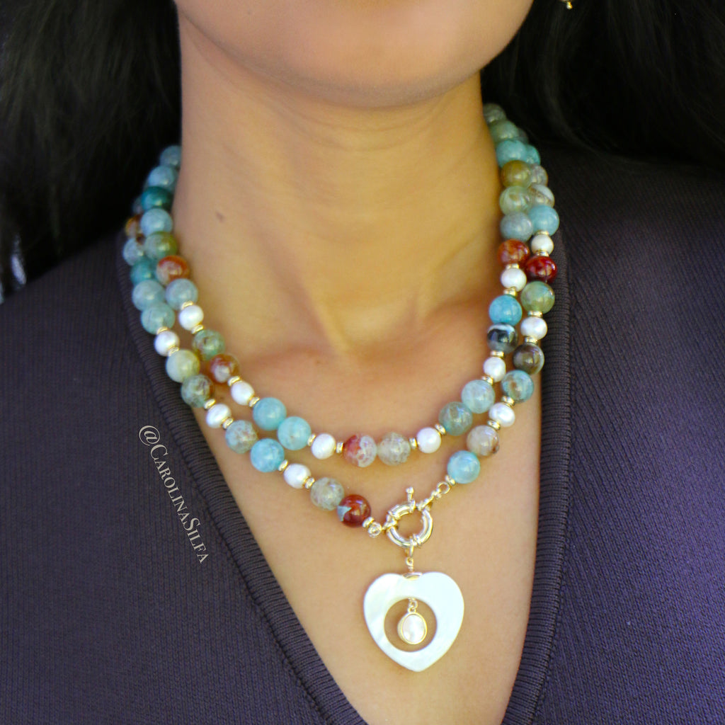 COLLAR HILERA AGATA