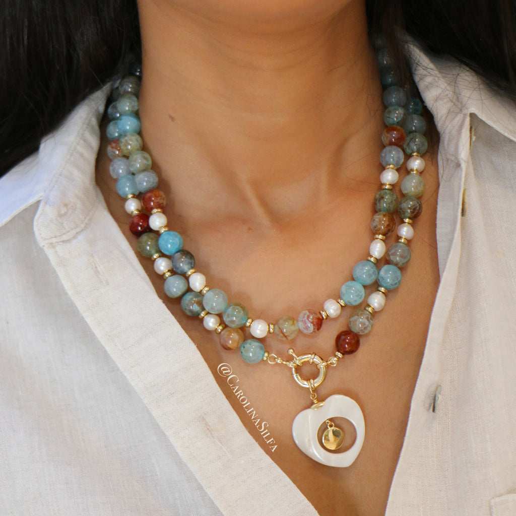 COLLAR HILERA AGATA