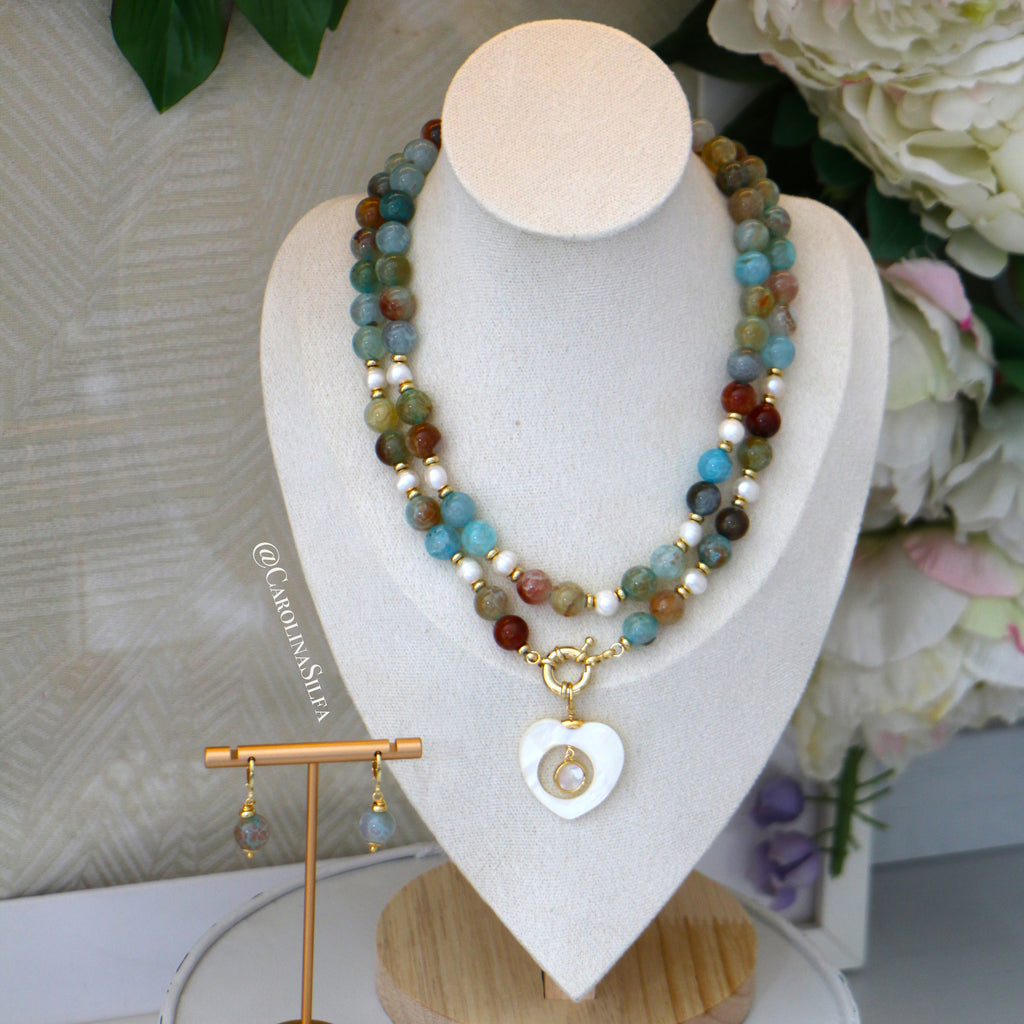 COLLAR HILERA AGATA