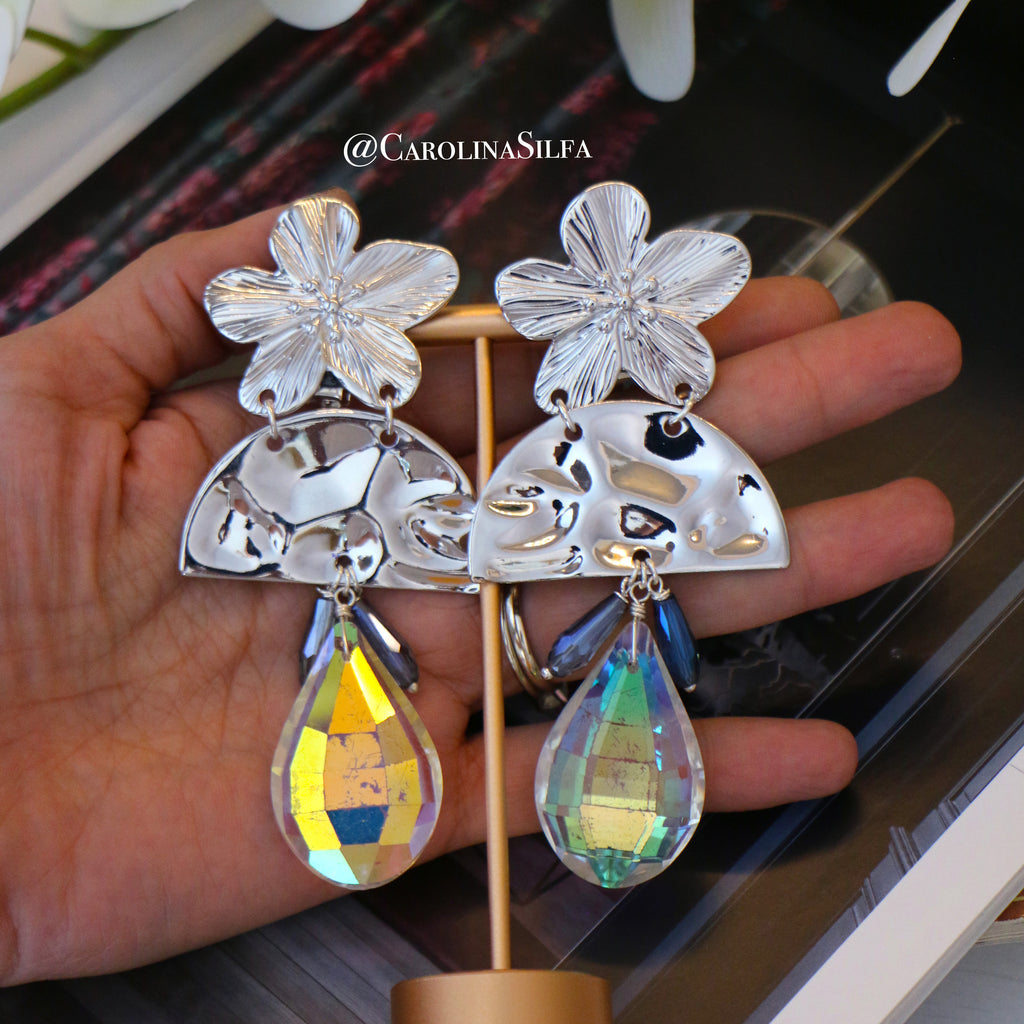 ARETES LUNA PLATA
