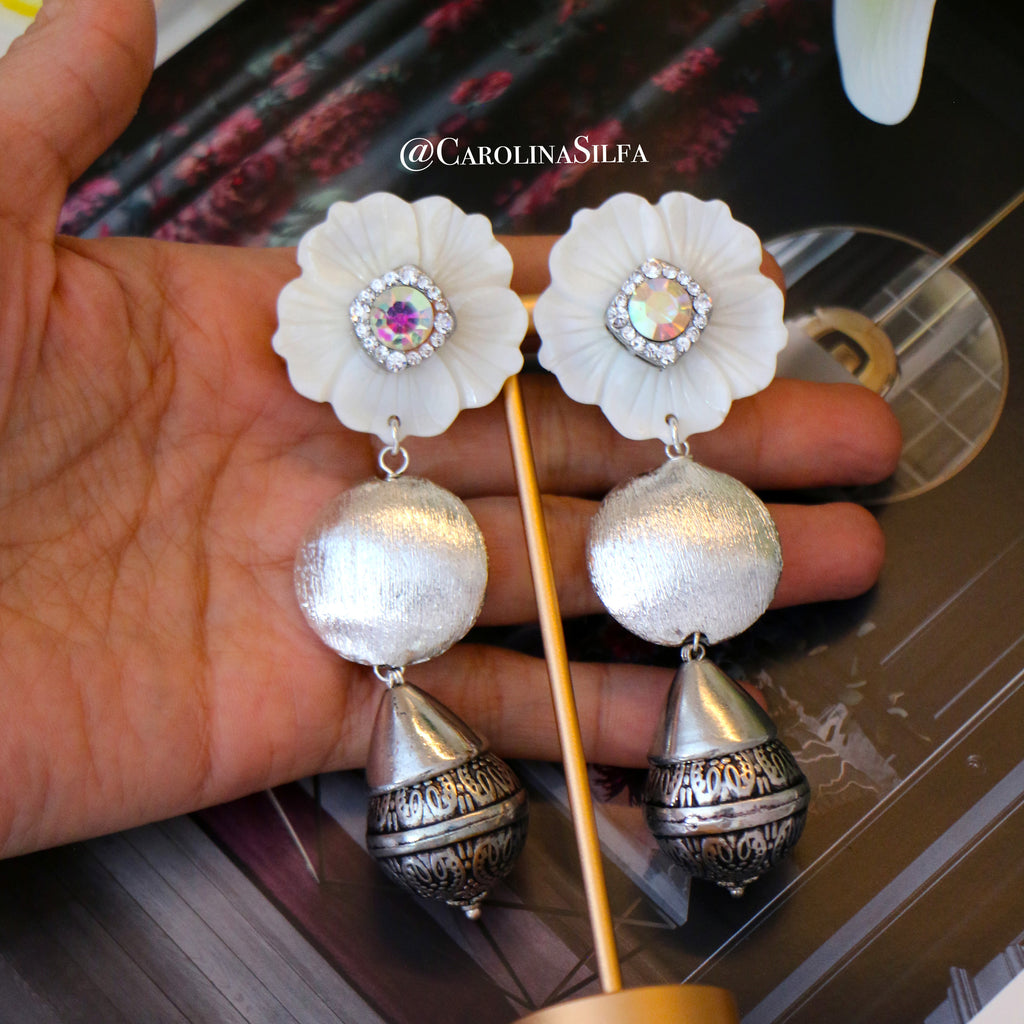 ARETES LUNA PLATA