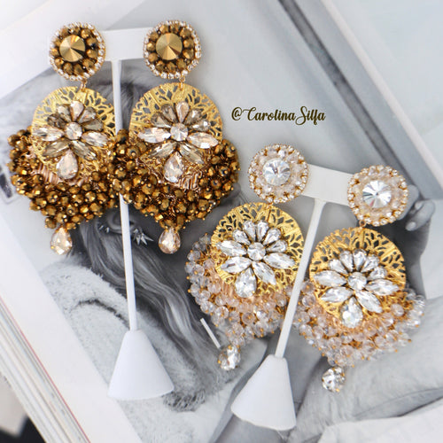 ARETES EN CRISTALES LARGOS - GOTA