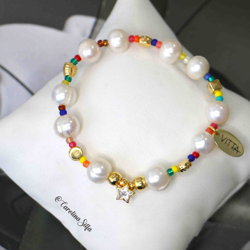 PULSERA PERLA COLOR