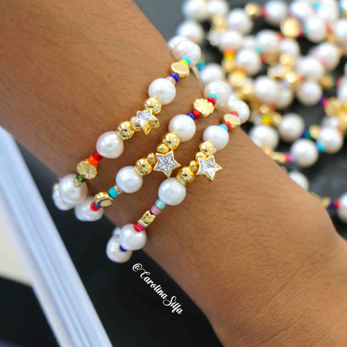 PULSERA PERLA COLOR