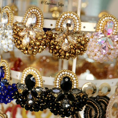 ARETES EN CRISTALES MEDIANOS - REDONDOS