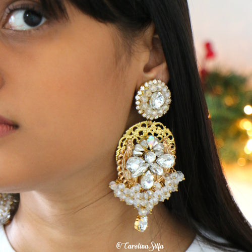 ARETES EN CRISTALES LARGOS - GOTA