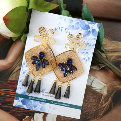 ARETES LAMINADOS FLOR