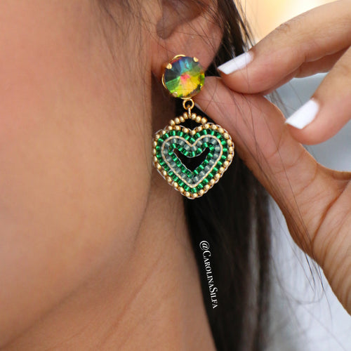 ARETES TEJIDOS MINI CORAZON